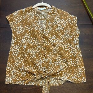 Hippie Rose Brown Floral Blouse